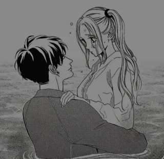 🧧 9eabed68 couple, manga, anime, amour, eau, triste whatsapp sticker