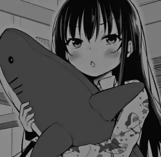 🧧 a16ebe49 Anime, Fille, Requin, Peluche, Mignon, Manga, Japonais, Dessin animé whatsapp sticker