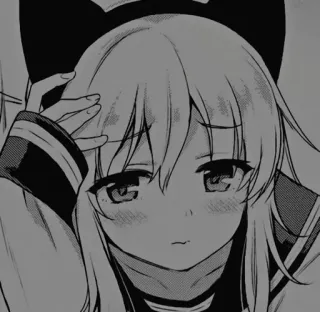 🧧 bbea6bde fille anime, manga, kawaii, mignon, oreilles de chat, rougir, triste whatsapp sticker