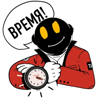 ⏰ 2c2d62f8 ВРЕМЯ! tiempo, reloj, ruso, dibujos animados telegram sticker