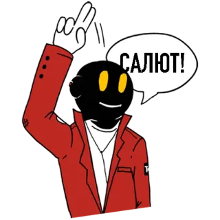 🙋 31e7af7b САЛЮТ! hola, saludo, salutación, dibujo animado, personaje, ruso telegram sticker