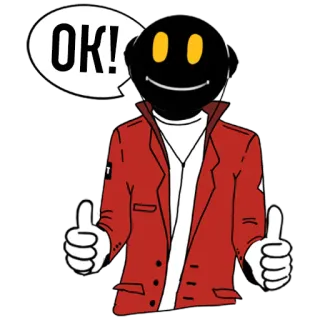👌 4f8a80e9 OK! Pulgar arriba, Ok, Aprobación, Acuerdo, Dibujo animado, Personaje telegram sticker