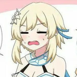 ⛸ 84c9b6cd Lumine Genshin Impact Anime, Videojuego, Lumine, Genshin Impact, Pelo rubio, Lindo whatsapp sticker