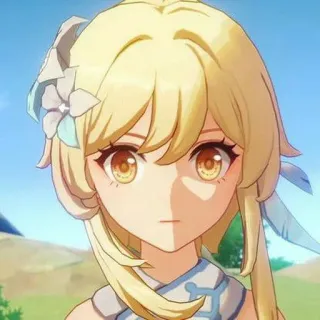 ⛸ 97162cc3 Lumine Genshin Impact anime, videojuego, rubia, retrato, mujer, Lumine, Genshin Impact whatsapp sticker