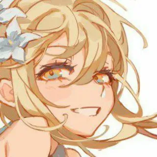 ⛸ e40b7679 Lumine Genshin Impact anime, videojuego, rubia, chica, retrato whatsapp sticker