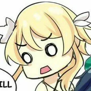 ⛸ feed3a71 Lumine Genshin Impact ILL Anime, Lumine, Genshin Impact, Sorprendido, Rubio, Dibujos animados whatsapp sticker