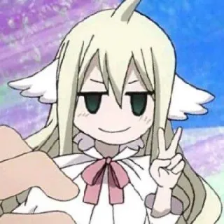 ✌️ 04cc1090 Mavis Vermillion Fairy Tail Аниме, Мультфильм, Знак мира, Манга, Fairy Tail, Мэвис Вермиллион telegram sticker