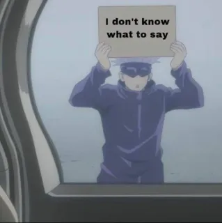 🌷 05872aac I don't know what to say Аниме, Знак, Сообщение, Выражение, Мультфильм telegram sticker