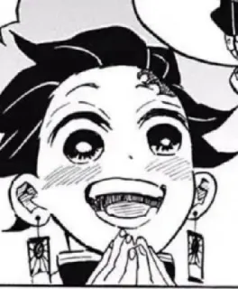 🐳 45cf13f3 Tanjiro Kamado Demon Slayer Аниме, Манга, Клинок, рассекающий демонов, Тандзиро, Камадо, Улыбка telegram sticker