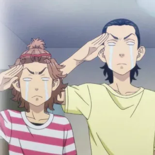 😍 57c36bdb аниме, салют, плачет, дружба, мультфильм telegram sticker