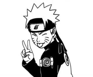 ✌️ 7a302b72 Naruto Наруто, Аниме, Манга, Ниндзя, Мультфильм, Узумаки, Знак мира telegram sticker