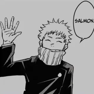 👋 89793634 Toge Inumaki Jujutsu Kaisen SALMON. Аниме, Манга, Jujutsu Kaisen, Тоге Инумаки, Лосось, Стикер, Привет, Иллюстрация telegram sticker