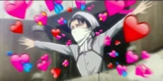 💞 bb43d8d5 Levi Ackerman Attack on Titan Леви, Аниме, Атака титанов, Сердечки, Любовь telegram sticker