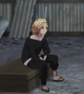 😮‍💨 f143bebc Аниме, Парень, Персонаж, Сидя, Повседневный telegram sticker