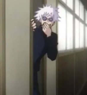 😜 f4200f4f Gojo Satoru Jujutsu Kaisen Аниме, Манга, Годжо Сатору, Магическая битва, Персонаж, Смешные, Подглядывание telegram sticker