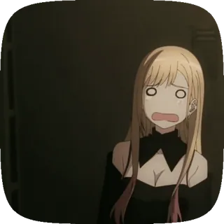 💗 92edd805 Marin Kitagawa My Dress-Up Darling Anime, Marin Kitagawa, Reacción, impactado, My Dress-Up Darling, sorprendido telegram sticker