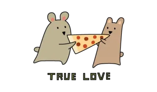 🍕 f12686e8 TRUE LOVE милый, любовь, пицца, мультфильм, животные, еда, дружба telegram sticker