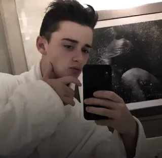 😏 379689a9 selfie, portrait, man, robe, young adult, casual telegram sticker