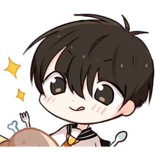 😋 2a36163a Anime, Makanan, Kartun, Lucu, Chibi, Kalkun telegram sticker