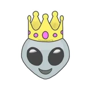 ✨ 1802541a transloyalstyle7g alien, crown, cartoon, sticker, royalty telegram sticker