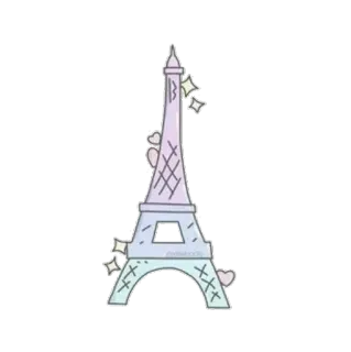 🗼 389a543b Eiffel Tower, Paris, France, pastel, landmark, Europe, travel telegram sticker
