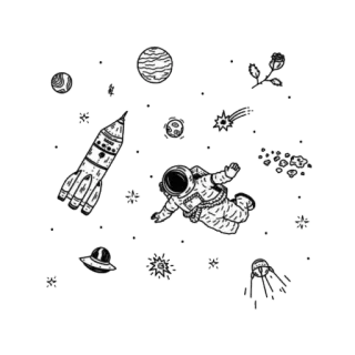 🛸 6685dfd2 space, astronaut, rocket, planets, cosmos, universe telegram sticker