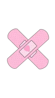 💈 a73b95c7 bandaid, pink, heart, medical, cure, kawaii telegram sticker