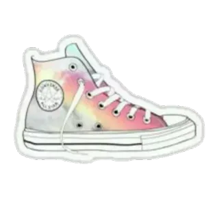 👟 a767d747 shoe, sticker, converse, sneaker, high top, tie dye, pastel telegram sticker