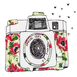 📸 b63c0ddb OPTICAL LENS F=60MM 1"8 camera, floral, photography, vintage, lens, drawing telegram sticker