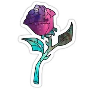🥀 d2c41f25 rose, flower, galaxy, stained glass, floral, nature telegram sticker