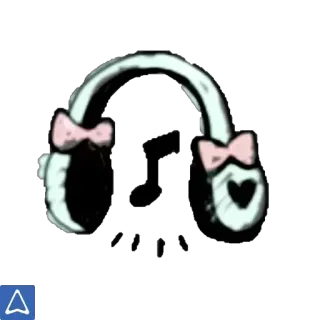 🎧 efb67bf6 headphones, music, heart, bows, cute, sticker telegram sticker