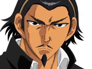 😠 1438e969 anime, mężczyzna, portret, poważny, wąsy telegram sticker