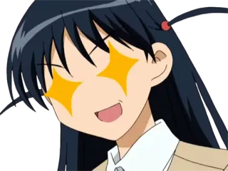 😃 80bf260b Anime, Dziewczyna, Szczęśliwy, Błyszczący, Słodki, Manga, Kreskówka telegram sticker