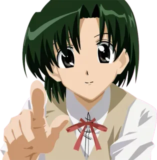 👇 9f5ff991 anime, kreskówka, dziewczyna, postać, wskazujący telegram sticker