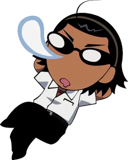 😪 b918ca6a anime, manga, postać, kreskówka, okulary, zmęczony telegram sticker