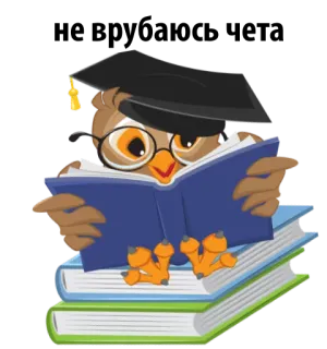 😟 480a3882 uil, lezen, boeken, afstuderen, onderwijs, student, geleerde telegram sticker