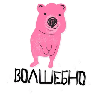 😊 3086db24 ВОЛШЕБНО квокка, розовый, волшебный, милый, животное, русский, текст whatsapp sticker