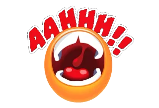 😃 0a759b7a AAAHHH!! 尖叫, 卡通, 表情, 橙色, 嘴, 惊叹 telegram sticker