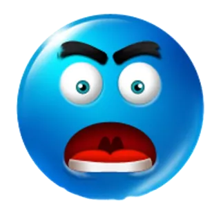😫 25685da4 表情符号, 生气, 蓝色, 表情, 脸 telegram sticker