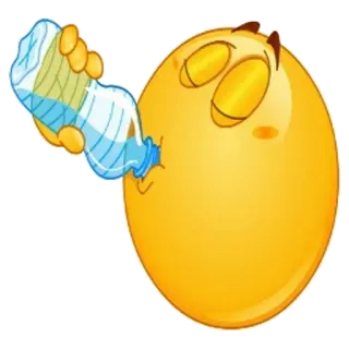 🥛 259c01c4 表情符号, 黄色, 喝, 水, 瓶子 telegram sticker