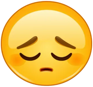 😞 d8c18def 表情符号, 伤心, 沮丧, 脸, 黄色, 表情 telegram sticker