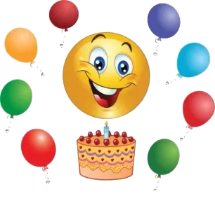 🎂 df013143 表情符号, 笑脸, 气球, 生日蛋糕, 庆祝, 派对 telegram sticker