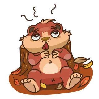 😫 442eb670 hamster, cartoon, animal, cute, sad, exhausted telegram sticker