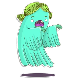 👻 3a37a679 幽灵, 怪物, 卡通, 可怕, 可爱, 幻想, 角色, 数字艺术 whatsapp sticker