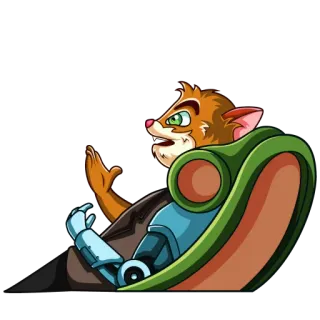 ⁉️ 4a7ae29d binatang, kucing, robot, kartun, karakter, ilustrasi, kursi, animasi telegram sticker