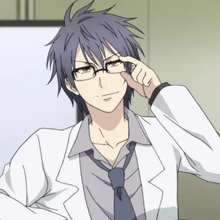 📈 13f831f1 Anime, Pria, Kacamata, Jas putih telegram sticker