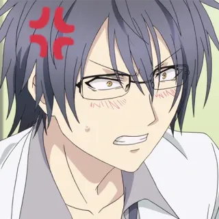 📉 22548ae4 Anime, Marah, Frustrasi, Kacamata, Pria, Kartun telegram sticker