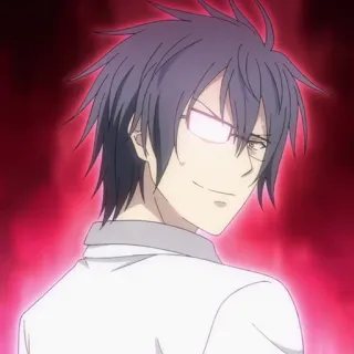 📉 577542ca Anime, Karakter, Kacamata, Seringai telegram sticker