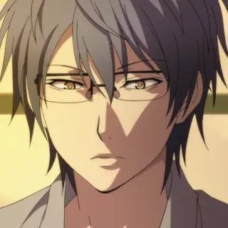 📈 67fa77f0 anime, pria, kacamata, rambut abu-abu telegram sticker