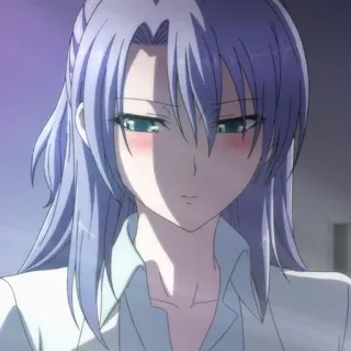 📉 9fc9fc40 anime, gadis, wanita, rambut ungu, serius telegram sticker